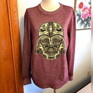 STAR WARS MEN'S MAROON LONG-SLEEVED SHIRT. SIZE MEDIUM.